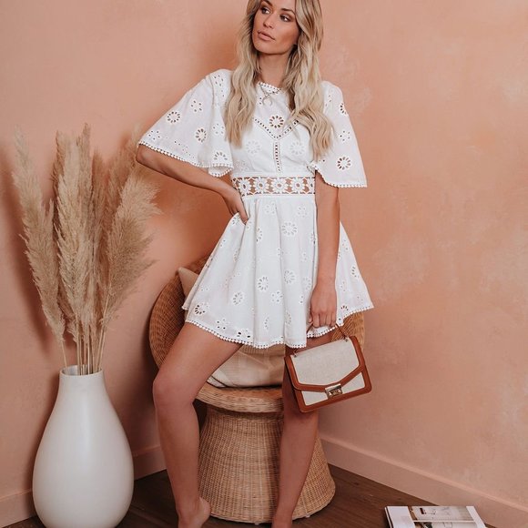 Vici Dresses & Skirts - VICI - RoundUp Cotton Crochet Eyelet Dress